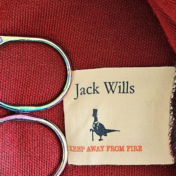 Jack Wills Sweatshirt Mens XL Navy Red Spellout Logo Front Crewneck LS Preppy - Picture 9 of 13